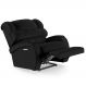 Poltrona do Papai Reclinável Kalie Elétrica Botão LED Massagem FH9 PU Preto - Mpozenato