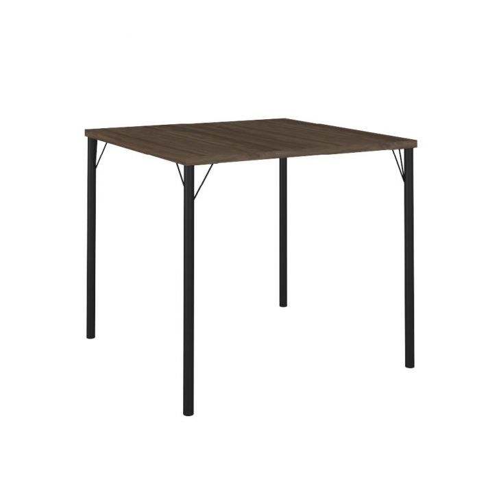 Mesa de Jantar Tampo Madeirado e Tubos Preto Carraro