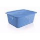 Caixa Organizadora Grande Azul Celeste Com Tampa