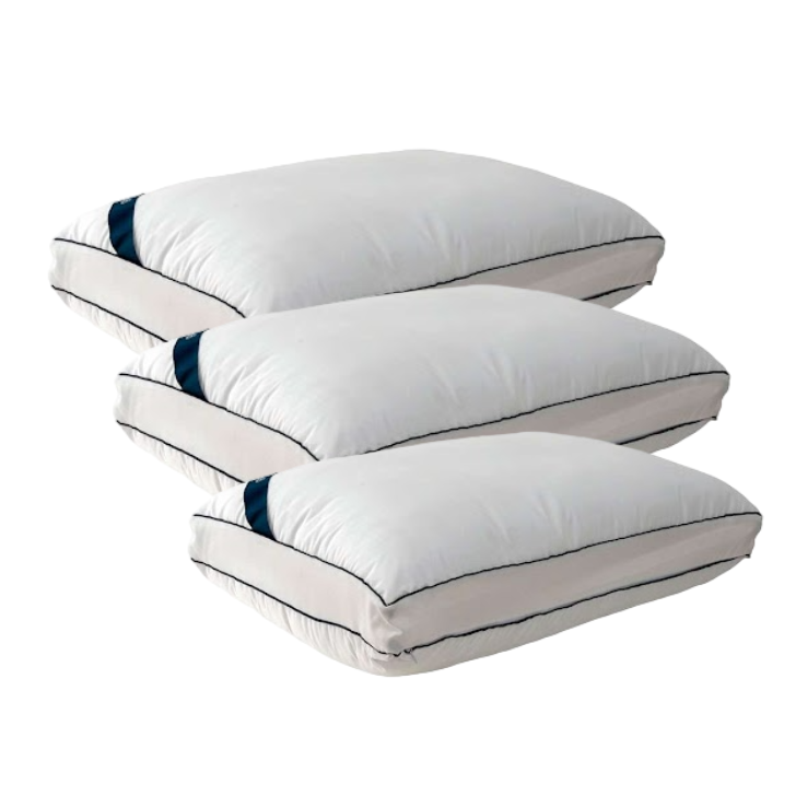 Conjunto com 3 Travesseiros Guldi Dream Branco e Azul