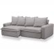 Sofá Retrátil Reclinável Para Sala de Estar Living 195cm Vêneto F04 Veludo Cinza - Lyam Decor