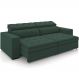 Sofá Retrátil Reclinável Para Sala de Estar Living 246cm Clara M03 Veludo Verde Musgo - Lyam Decor