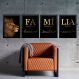 Kit 4 Quadros Família - Leão Dourado 33x24cm