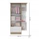Guarda Roupa Infantil 2 Portas e 2 Gavetas Doce Sonho Carvalho/Branco com Nicho - Qmovi