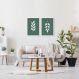 Quadro Up Folhas Escandinavas 122x86 2-86x60 Caixa Branco