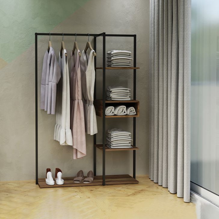 Guard-roupa Closet Industrial Urbnflex Preto E Mel 104 Cm