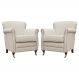 Kit 02 Poltronas Decorativas Sala de Estar Brunei Pés Príncipe Couro Off White G58 - Gran Belo