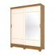 Guarda-Roupa Casal com Espelho Istambul 2 PT Nature e Off White