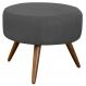 Puff Banqueta Redondo Suede Cinza - DS Móveis