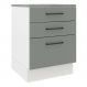 Balcão Madesa Agata 60 cm 3 Gavetas - Branco/Cinza