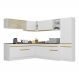 Armário de Cozinha Completa de Canto com Rodapé Veneza Multimóveis V2100 Branco/Dourado