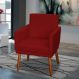 Poltrona Decorativa Para Sala, Escritório, Recepção Para Sala Decorativa Beatriz Com Base Suede Bordô Pé Castanho - Clique E Decore
