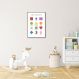 Quadro Infantil Formas Geométricas 60x43 Filete Marrom