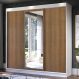 Guarda-Roupa Casal Madesa Istambul 3 Portas de Correr com Espelho 3 Gavetas - Branco/Rustic