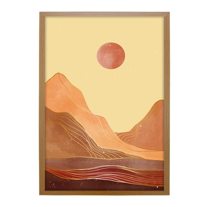 Quadro Natural Boho Sol I com Vidro Colorido 30x40 cm