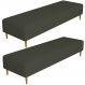 Kit 02 Puffs Decorativo Sala de Estar Bali W01 Pés Palito 210x60cm Linho Verde Musgo - Lyam Decor