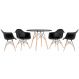 Mesa redonda Eames 100 cm preto + 4 cadeiras Eiffel DAW Preto