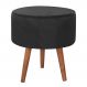 Puff Puf Redondo Pes Palito 44x40cm Suede Preto MPassos