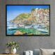 Quadro Decorativo Italia Riomaggiore Barcos e Casas-24x34Cm
