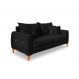 Sofá 3 Lugares Lisboa Bouclé Preto 200 cm