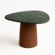Mesa de Jantar Orgânica Tríon 140x143cm Base Nogueira Tampo Mármore Guatemala