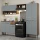 Armário de Cozinha Compacta Madesa Emilly Pop com Balcão - Rustic/Cinza