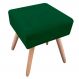 Puff Ibiza Quadrado Suede Verde Pés Palito Natural D'Rossi