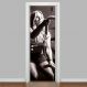 Adesivo para Porta Exercício Funcional Mulher com Corda-73X210Cm