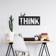 Quadro Escultura Frase Just Think 100x58 Preto