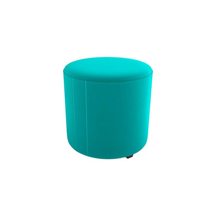 Puff Redondo Copenhage Veludo Verde Água