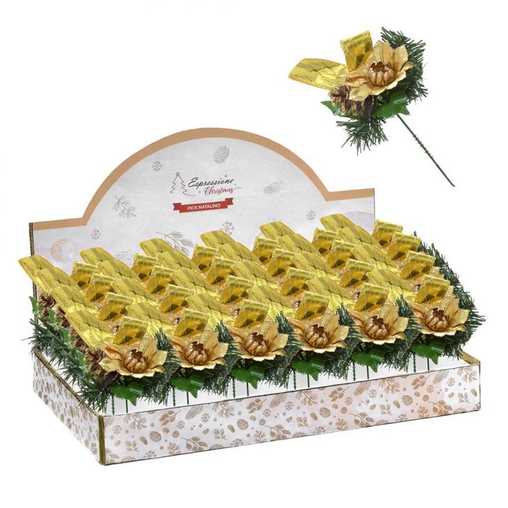 Expositor 1 Pick Natalino I Verde e Dourado