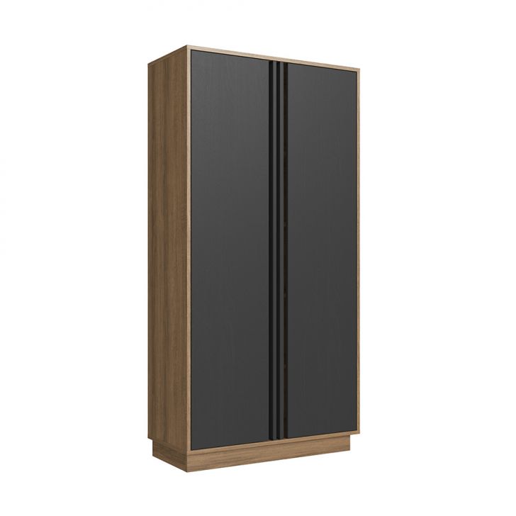 Armário de Escritório Office 2 Portas Mel e Grafite 160 cm