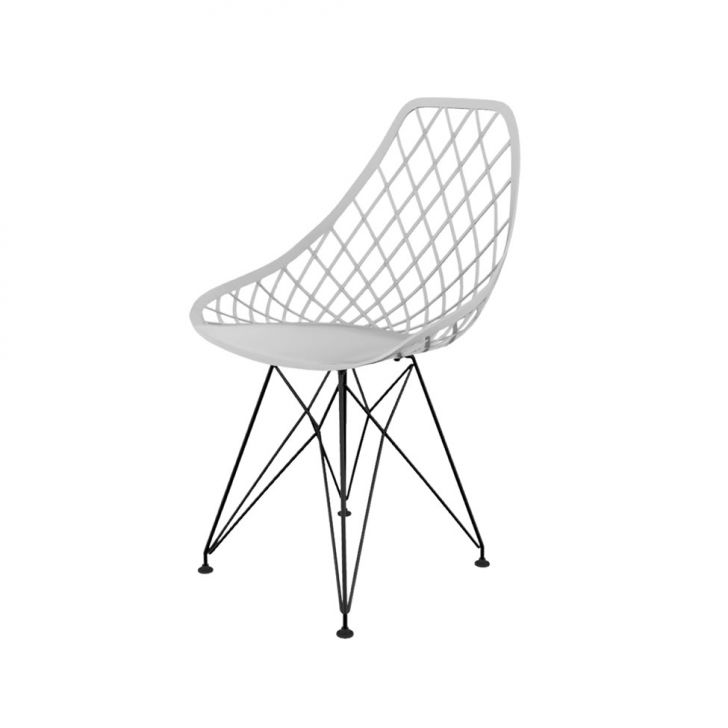 Cadeira Kayla Eiffel Branca e Preta