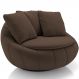 Poltrona Para Sala De Estar Decorativa Giratória Kira M03 Veludo Marrom - Lyam Decor
