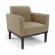 Poltrona Decorativa Isabella Pés Fixo em Madeira Preto Suede Nude G19 - Gran Belo