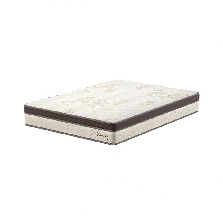 Colchão Casal Diamond Euro Molas Ensacadas (26x138x188) Bege E Marrom