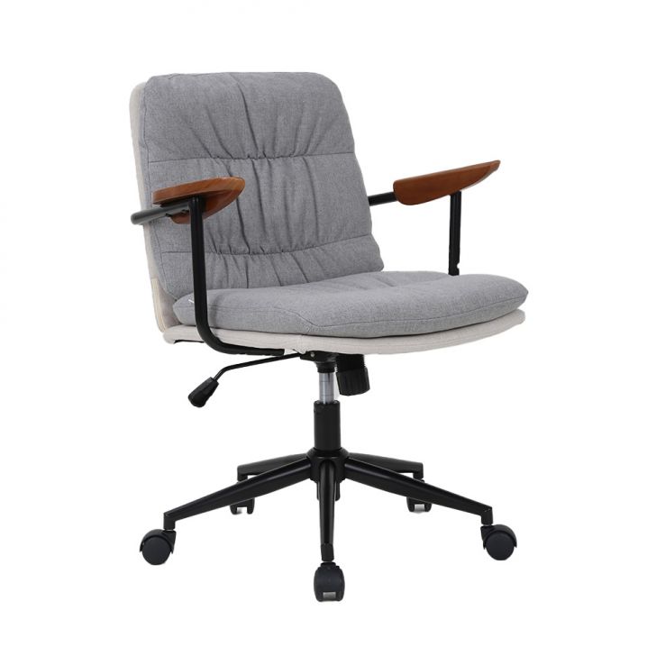 Cadeira de Escritório Secretária Giratória Bennett Cinza e Bege