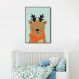 Quadro Infantil Rena na Neve 86x60 Filete Marrom