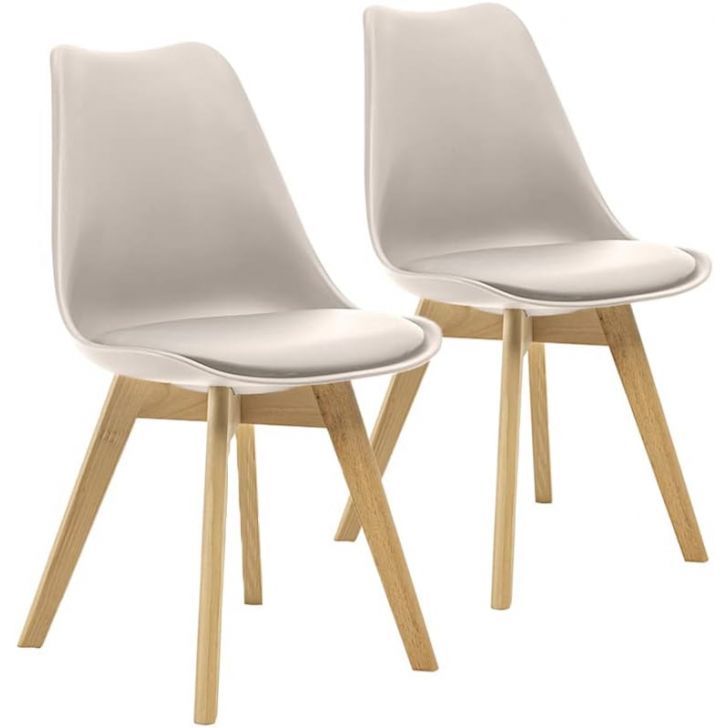 Kit 2 Cadeiras Saarinen Wood Com Estofamento V rias Cores (Nude)