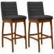Kit 02 Banquetas Altas Para Cozinha Sala De Jantar Fixa Mila L02 Bouclê Preto - Lyam Decor