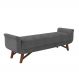 Puff Recamier Calçadeira 195cm Base Madeira Neville Z37 Linho Cinza - Mpozenato
