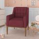 Poltrona Decorativa Sala de Estar Design Moderno Madonna Suede Bordô G52 - Gran Belo