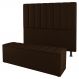 Kit Cabeceira e Baú Cama Box Queen Size Cora 160cm Sintético Marrom - Desk Design