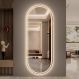Espelho jateado Oval Iluminado com led quente - 50x100cm