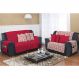 Kit Protetor de Sofá Dupla Face 2 e 3 lugares Decore Vermelho Estampado 2 peças Textil Lar
