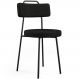 Cadeira Decorativa Estofada Para Sala De Jantar Barcelona L02 Poliéster Preto - Lyam