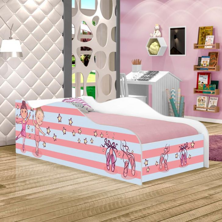 Mini Cama Fun Bailarinas Meninas Infantil Com Colchão