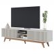 Rack Bancada Tv 75 Pol 218 cm 4 Portas Fortaleza Off White Matte Colibri