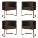 Kit 4 Poltronas Decorativa Luana Base Bronze Veludo Marrom - Montanaris Decor