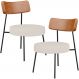 Kit 02 Poltronas Decorativas Para Sala De Estar Fixa Londres L02 Couríssimo Camel Linho Cru - Lyam